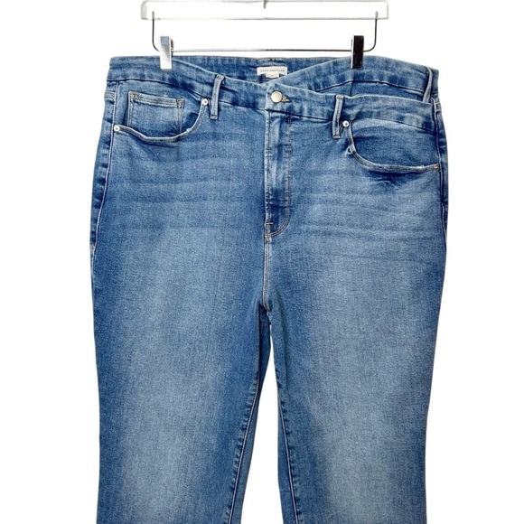 Good American Indigo Classic Slim V Cross Front Women’s High Waist Jeans Sz 22 - Picture 4 of 12